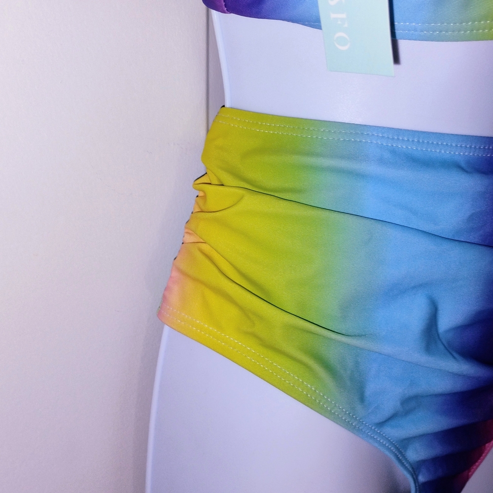DRESSFO Multicolor Striped Bikini Set - Picture 3 of 4